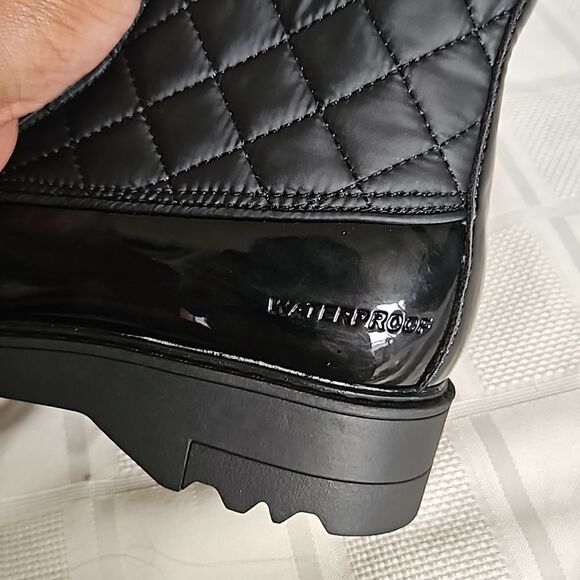 Aldo Women's Laralima Tall Quilted Lace-Up Faux Fur Trim Waterproof Boots 6 Blac - Picture 16 of 16